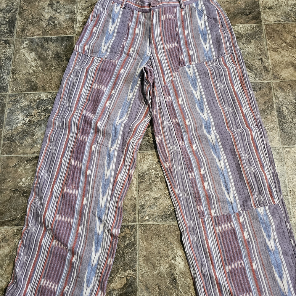 BDG Multicolor Boho Wide Leg Striped Flare Pants. Size 4/UK8